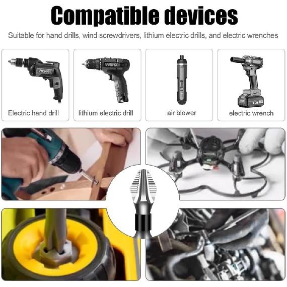 High Magnetic Screwdriver Drill Bit Set, 2025 New Magnetic Screwdriver Bits, Universal Anti Slip Magnetic Electric Screwdriver Set Suitable for Home