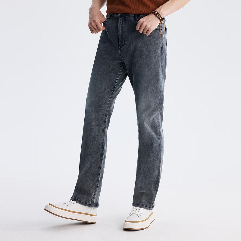 Lilang Men's Q-Warm Denim Loose Straight-Leg Jeans