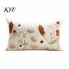 Washable Living Room Cushion Covers Floral Embroidered Cover, Decorative Throw Pillow Square Shams Farmhouse Cover for Sofa Couch Elegant Summer