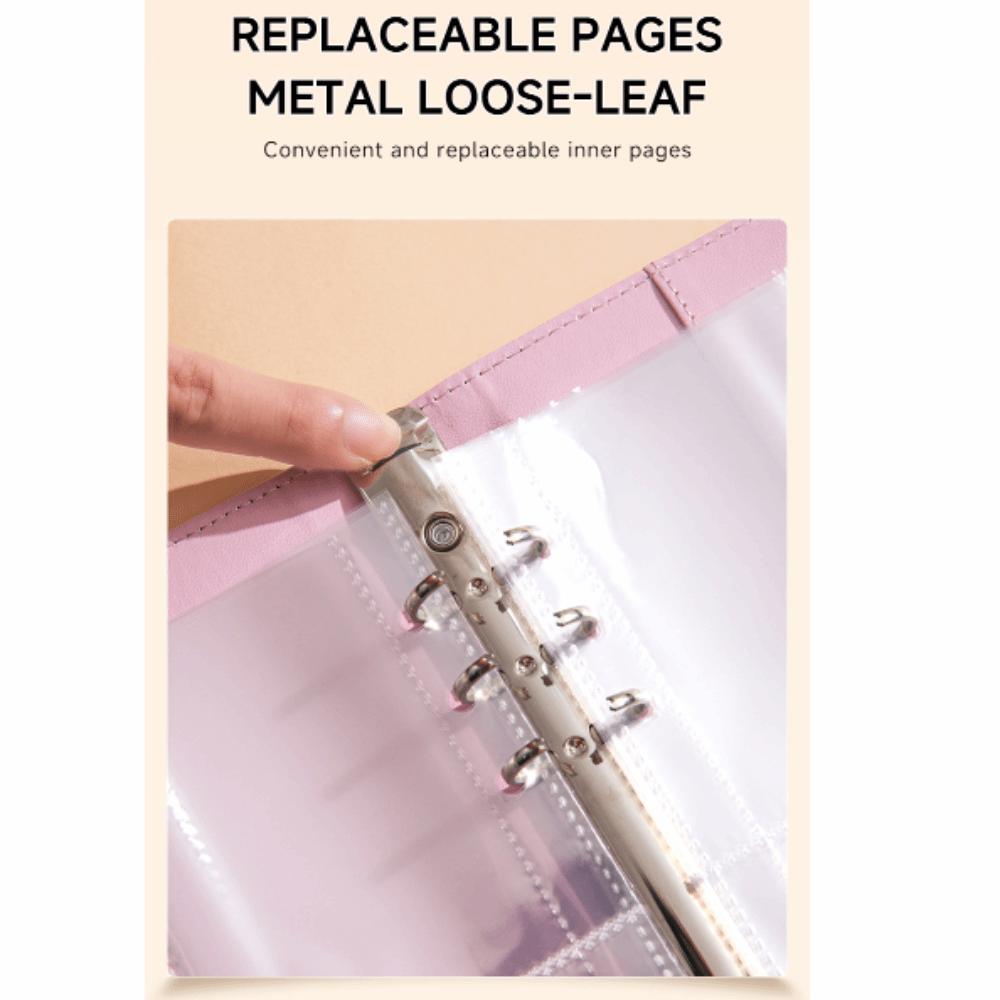 PU A5 Soft Budget Binder Planner 6 Hole Binder Pockets Savings Money Notebook Binder Colorful with 25pcs A5 Binder Pockets