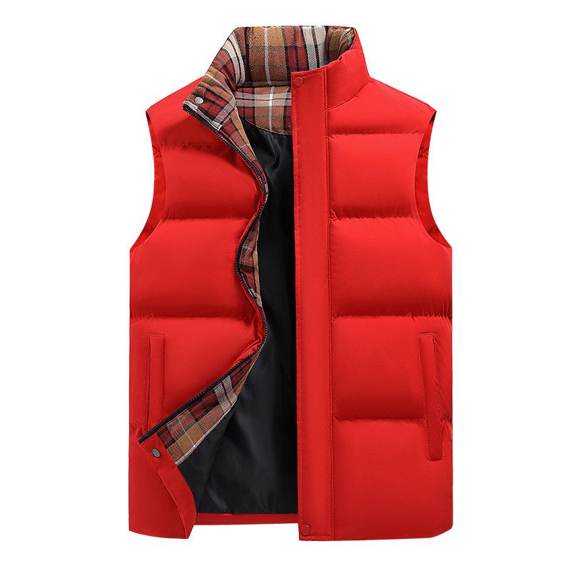New autumn and winter warm thickened vest sleeveless vest thickened black stand-up neck cotton clothes vest men