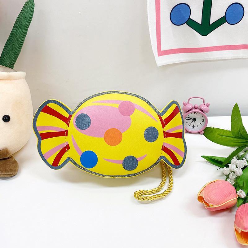 Modern Colorful Candy Pattern Bag For Young Girls Cute Lightweight Purse Pu