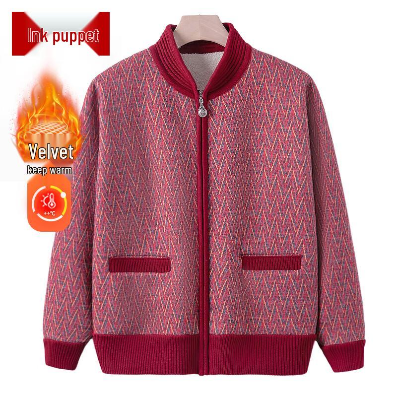 Women s Autumn/Winter Plus Velvet Knitted Sweater 2XL