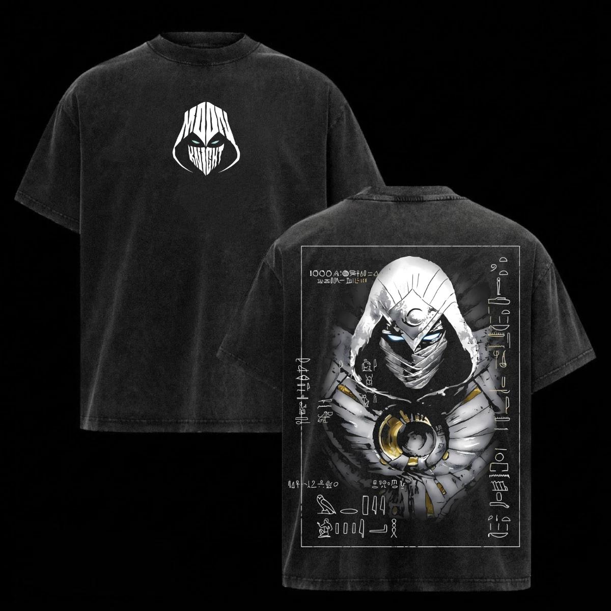 

Moon Knight Shirt Marvel Comics Acid Washed Tee Heavy Cotton Graphic Top Gifts 3XL
