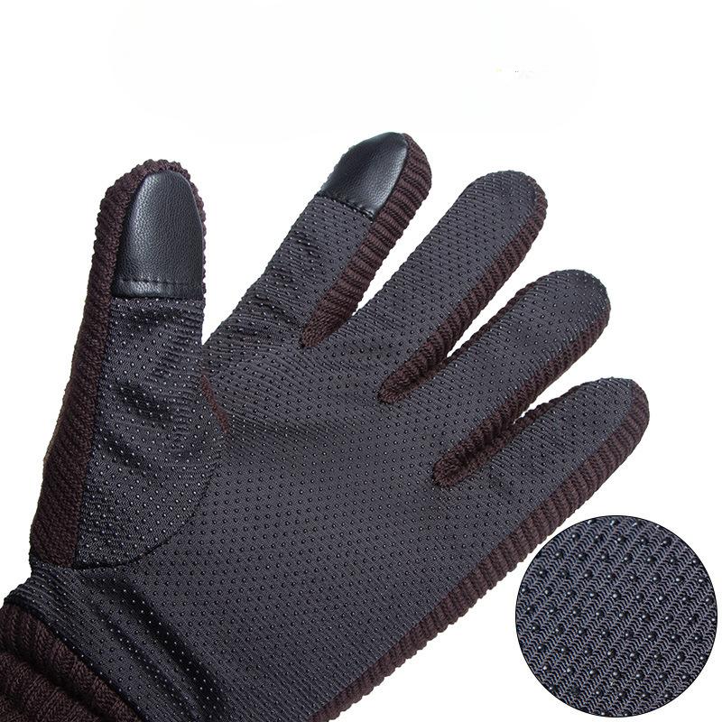 Winter Cycling Plus Velvet Warm Gloves for Men Touch Screen Genuine Leather Pigskin Motorcycle Gloves Outdoor Cycling Windproof Thickened