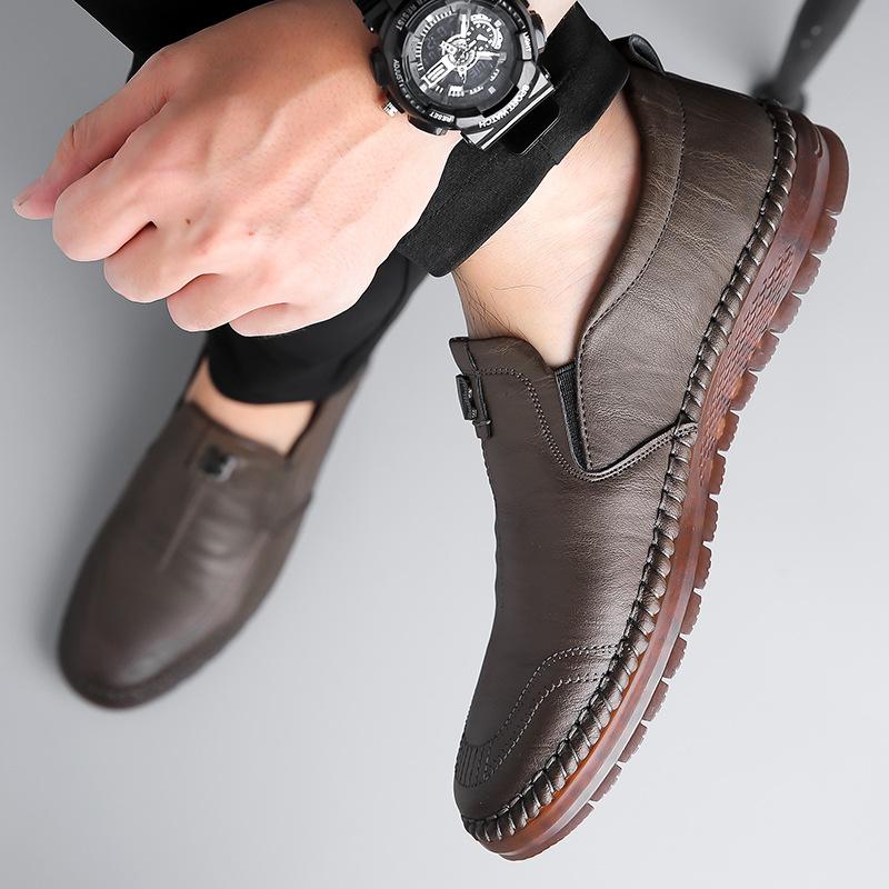 Fashion Spring Autumn Male Shoes Wear-resistant Non-slip Designer New Men's Leather Casual Shoes Lightweight Comfortable Loafers Man