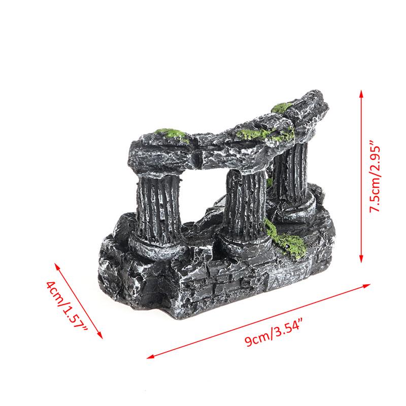 Buy Resin Rome Square Stone Pillars Aquarium Landscaping Fish Tank Decor TriColumns at