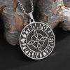 Stainless Steel Trinity Celtic Knot Nordic Rune Pendant Necklace Retro Ethnic Irish Knot Lucky Amulet Jewelry for Men