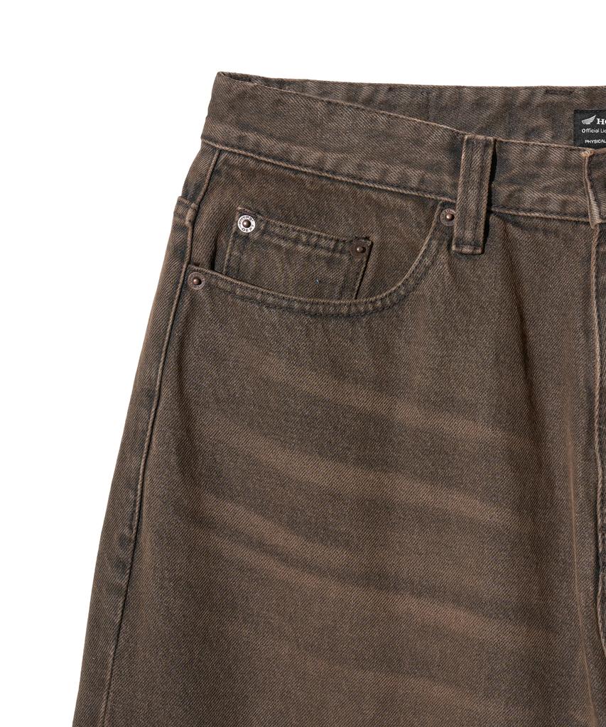 PHYPS MOTORCYCLE Wing Logo Denim Pants Brown