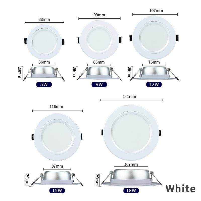 Led Downlight 5W 9W 12W 15W 18W Tavan Işığı 220V Gömme Aşağı ışık Yuvarlak Led Panel AYDINLATMA İç Aydınlatma LED Spot ışık