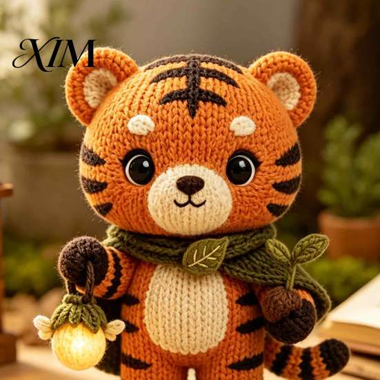 Whimsical Forest Creature Handmade Knitted Doll for Kids, Soft Crochet Animal Plush Toy, Adorable Keepsake Cute Hand Woven Stuffed Doll,