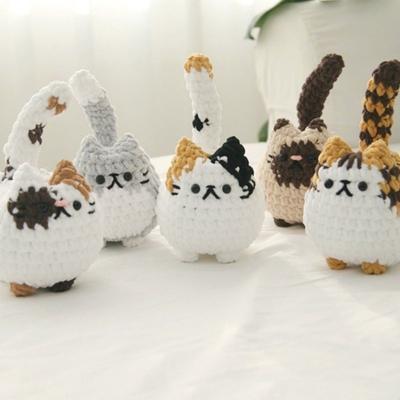 Un Ensemble Facile Chat Crochet Animaux DIY Artisanat Fait Main Kit Animal au Crochet Pack Matériel Chat Cadeau