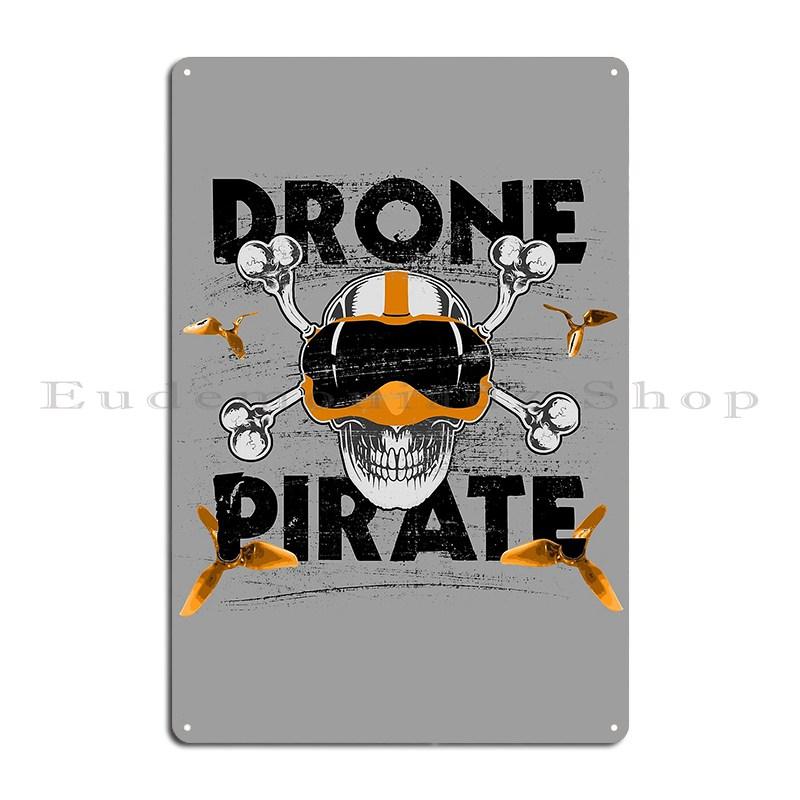 DRONE RACING PILOT UAV UAS QUADCOPTER FPV  Metal Plaque Wall Mural Garage Design Cinema Designer Tin Sign Poster