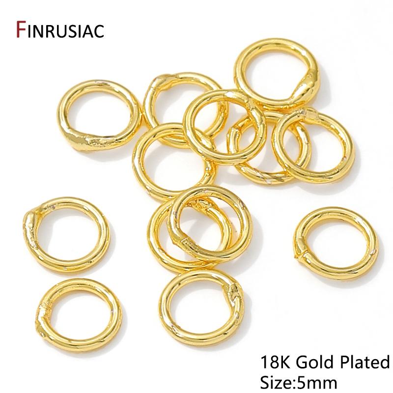 4-8mm 14/18K Gold Plated Brass Solid Closed Jump Ring,Closed Split Rings Connector For DIY Jewelry Making Accessories