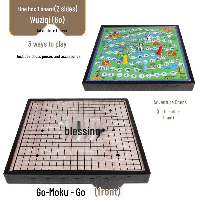 Multi-Game Board: Checkers, Ludo, Five-in-a-Row, Animal Chess – Children s Gift & Brain Teaser