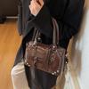 Faux Leather Solid Color Large Capacity Hobos Shoulder Bags for Women High Quality Versatile Undearm Ruched Handle Bags