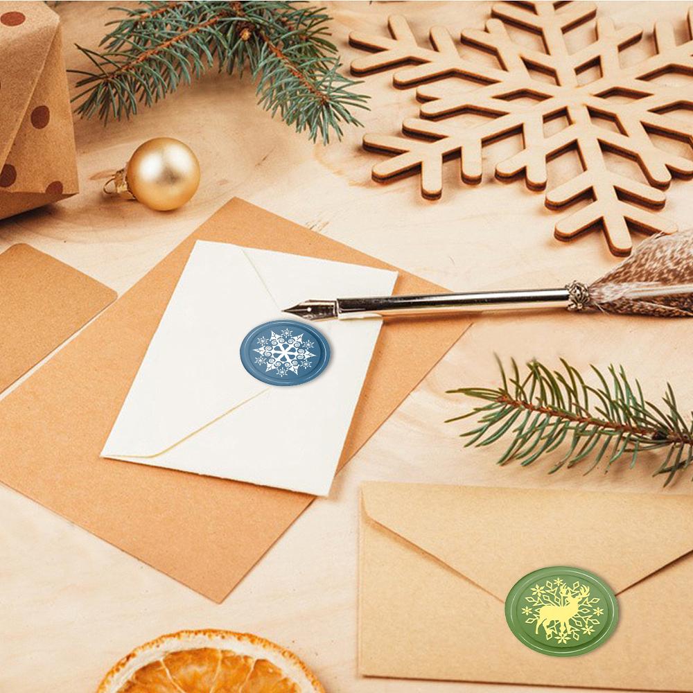 Christmas Crystal Ball Wax Seal Stamps Snowflake Wax Seal Stamp Head Christmas Eve for Invitations Envelope Card Gift Decoration