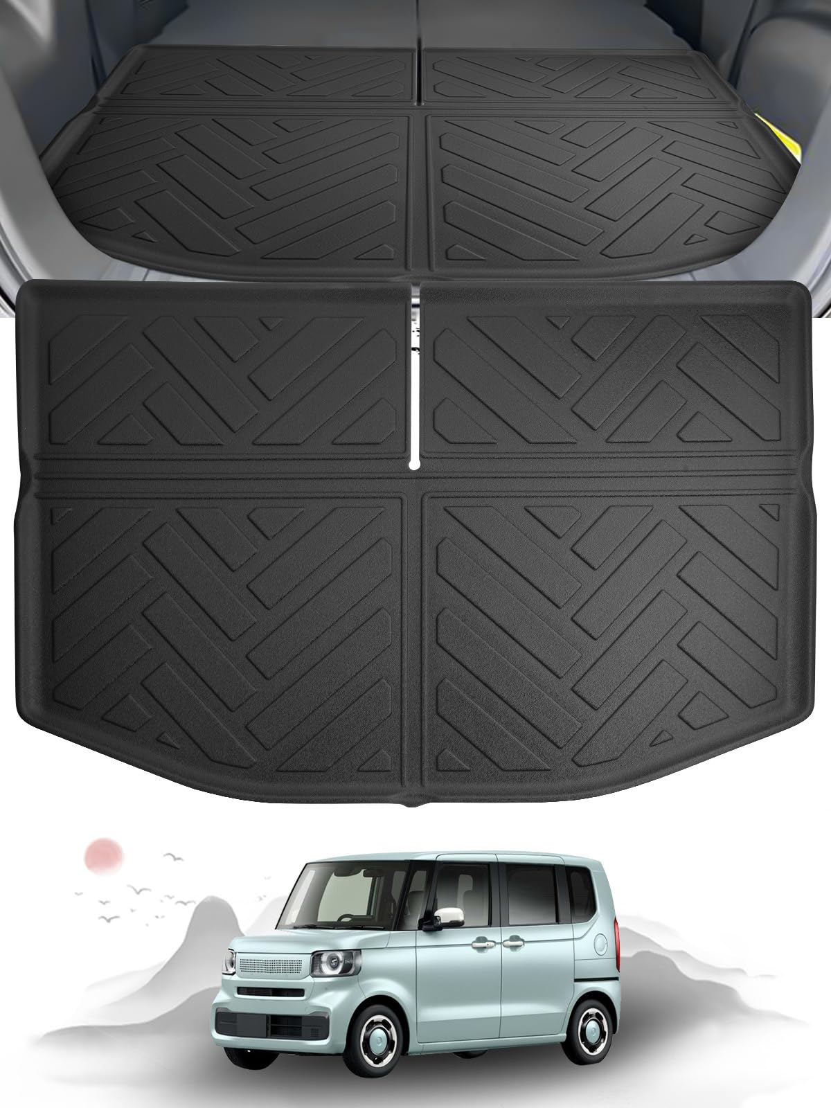 

ruiya Складной 2023 Новый Honda NBOX JF5 JF6 Коврик для багажника Эксклюзивный поддон для багажника nbox custom jf5 3D коврик для багажника Водонепроницаемый материал TPE Устойчивый к пятнам