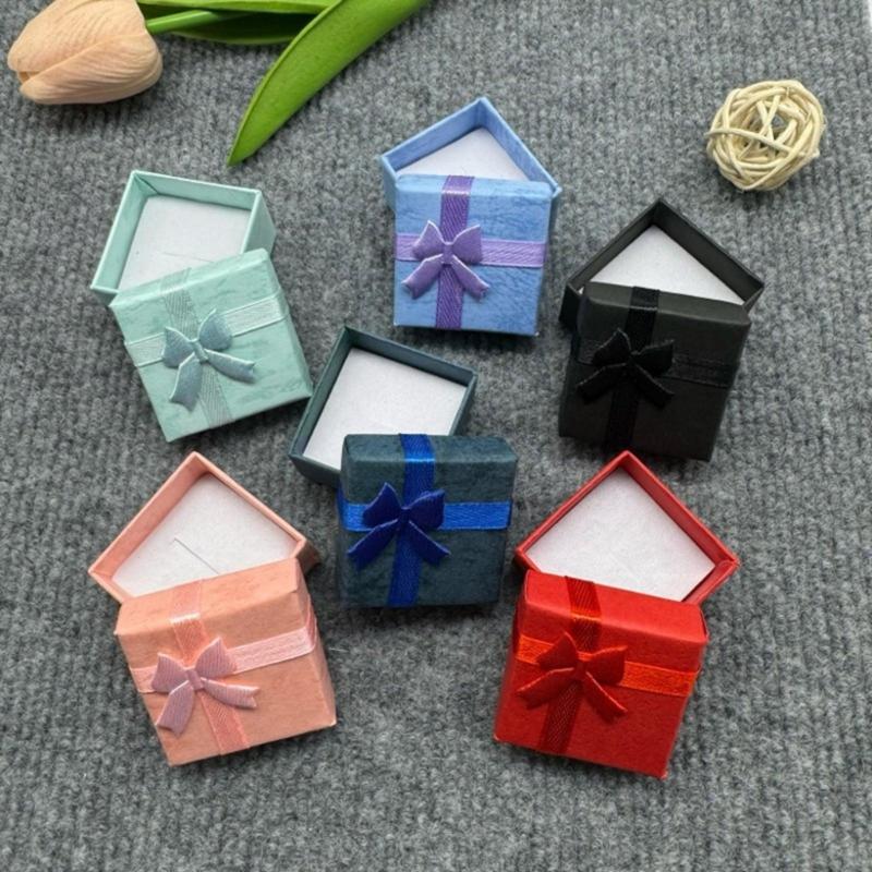 Pack of 30 Jewelry Gift Storage Boxes Small Cardboard Box with Lid and Bowknot for Rings Pendants Necklaces Earrings