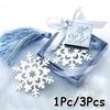 1Pc/3Pcs Snowflake Bookmarks Winter Flower Pendant Gifts Tassel Favors Thanksgiving Christmas Birthd