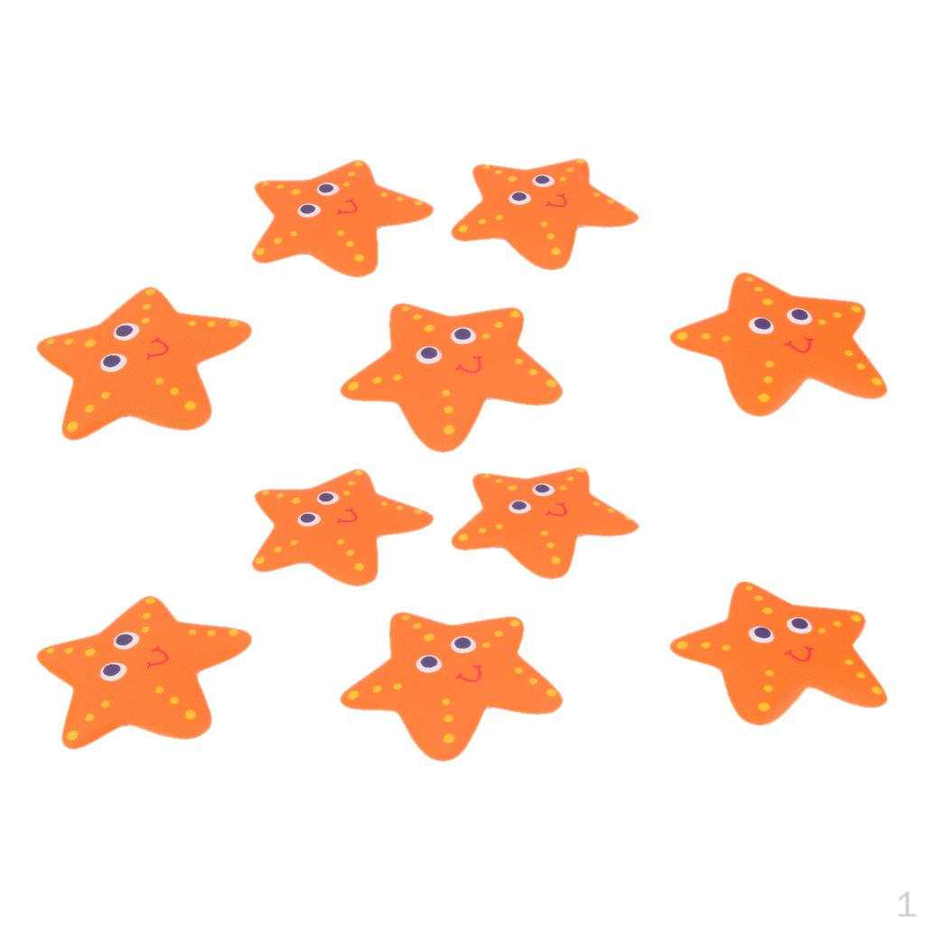 

10 Pieces of Star Anti-slip Stickers - Safety for Your Shower And Bathtub. Orange Sticker