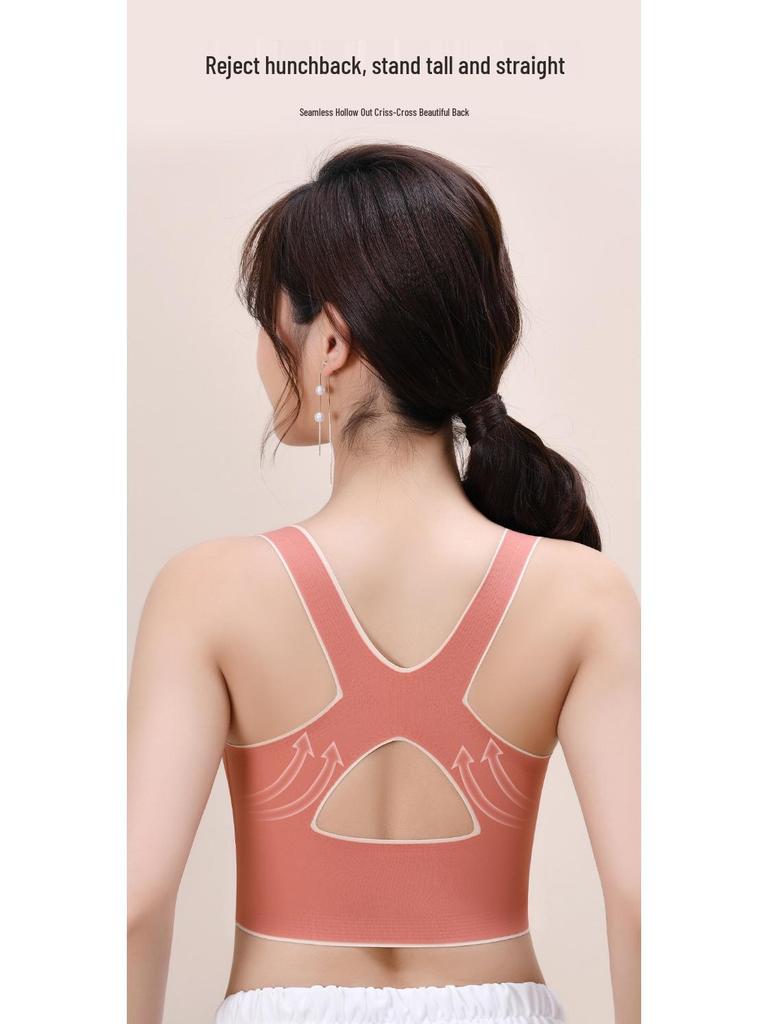 Stoßfester trägerloser Sport-BH: Übergröße, Bügellos, Anti-Hängebrust, Schönes Rückendesign