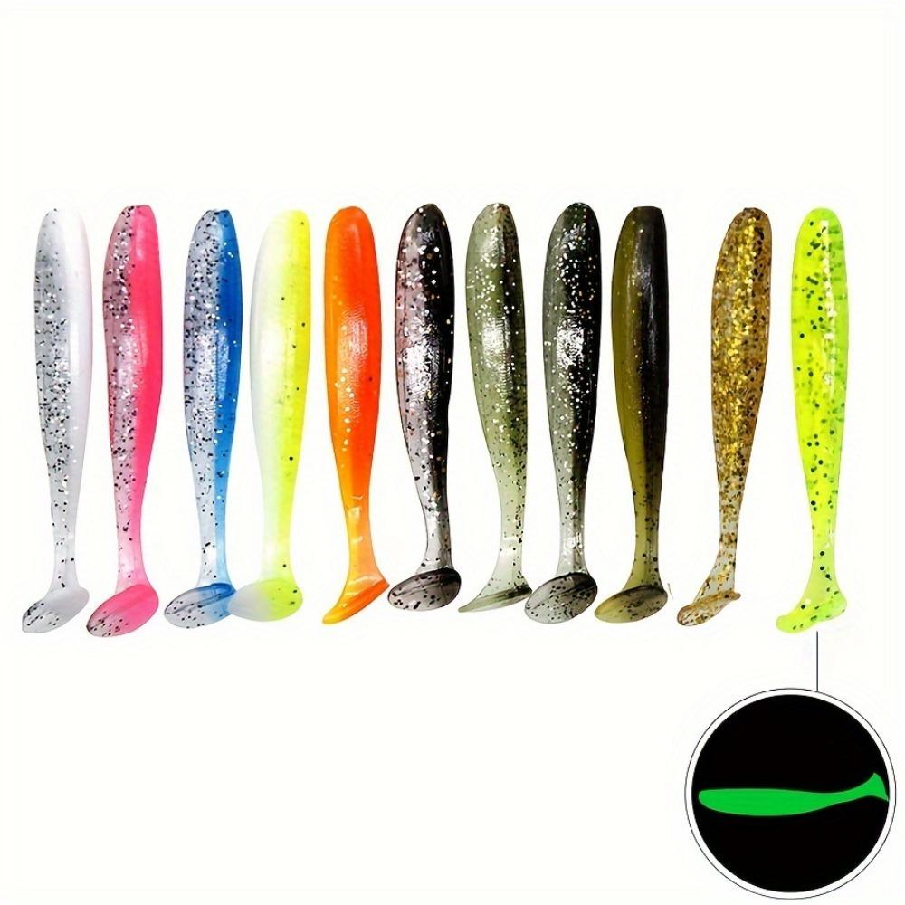 10 Bass Soft Jigs, T-Tail Soft Worm Jigs, Süßwasser- und Salzwasserköder