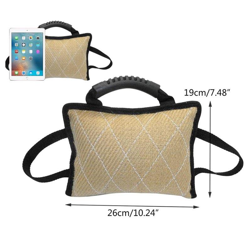 Strapazierfähiges Hunde Trainingsbeißkissen mit Köperjute und Beißstock