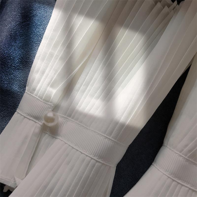 Fake Cuff Sleeve Women White Female Lace Pleated Flare Sleeve Detachable False Cuffs Ruffles Wristband Decorative Accessory