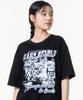 MOZMOZ Icat Oversized Graphic Short Sleeve T-Shirt Black