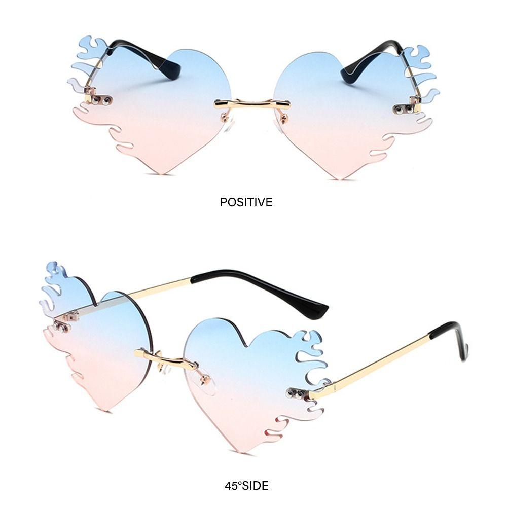 UV400 Protection Fire Heart Shaped Sunglasses Halloween Glasses  for Women & Men