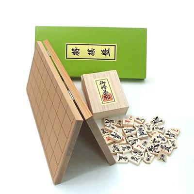 A Handy Folding Shogi Board Set with Wooden Shogi Shinkei 5 Folding Shogi Board Set Shogi Pieces Made of Premium Birch Pieces! Set No. (Wooden Wood)