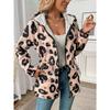 Chaqueta Casual para Mujer con Estampado de Leopardo y Cierre de Cremallera - 100% Poliéster con Capucha, Largo Midi y Manga Larga para Primavera/Otoño