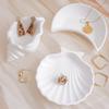 White Shell Conch Trinket Tray Ceramic Jewelry Organizer Dish Photo Prop for Earrings Necklace Home Decor