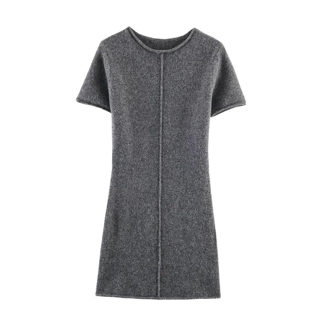 2025 Autumn/Winter Elegant Women's Knit Dress with Waist-Cinching Design