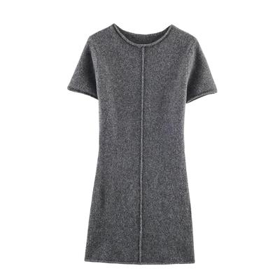 TAOP&ZA Women's 2026 Spring European & American Style Knit Round Neck Short Sleeve Dress