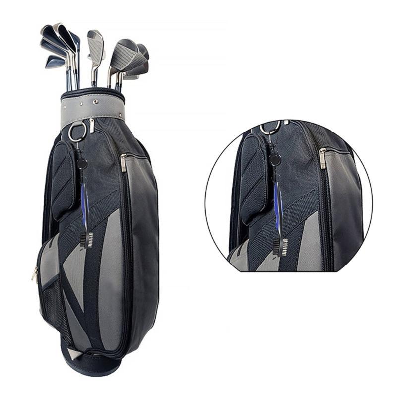 Golf Club Brush & Club Groove Cleaner Retractable Zip-line Carabiner, Lightweight, Ergonomic Design, Easily Attaches to