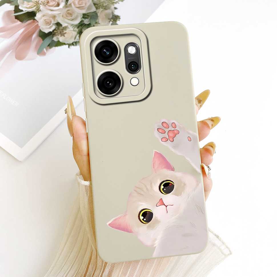 For Oppo Reno14 Pro 5G Case Fashion Cartoon Cat Soft Silicone Back Cover For Reno14 Pro PKZ110 CPH2739 Phone Cases Bumper