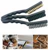 Wire Brush Set for Rust and Dirt Removal with Brass Nylon and Steel Bristles