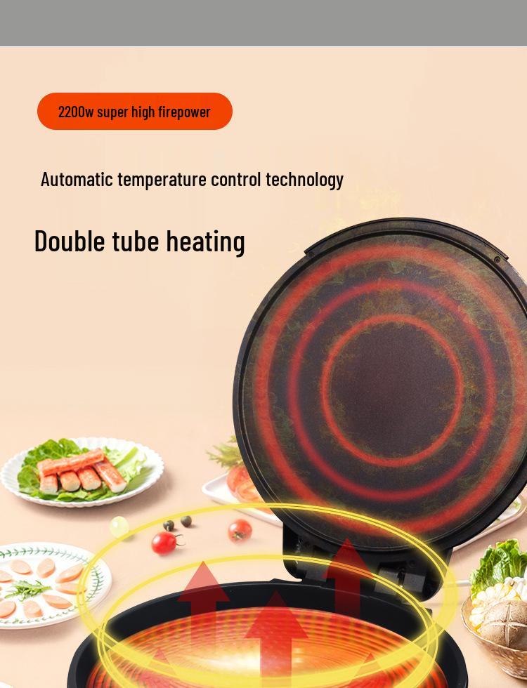 40CM Large Electric Griddle: Double-Sided Non-Stick Crepe & Pancake Pan for Home or Commercial Use