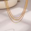 GEMCHIC Women's Gold Layered Chain Necklace Set Stainless Steel Snake & Figaro Link Choker Jewelry