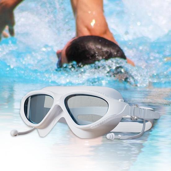 Adults Swim Goggles Clear Lens Large Frame Men Women No Leakage Anti-Fog UV