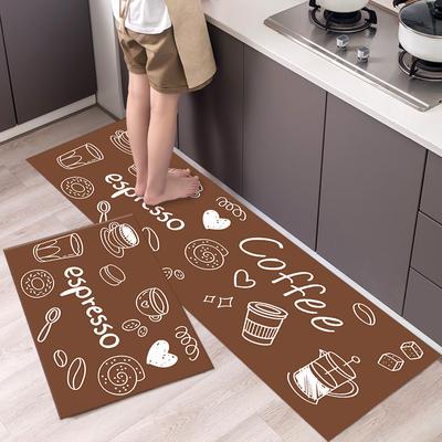TablewareAnti Fatigue Kitchen Mat Non Slip Thick Cushioned Kitchen Rug Heavy Duty Comfort Standing Mats Waterproof Kitchen Carpet 1Pcs