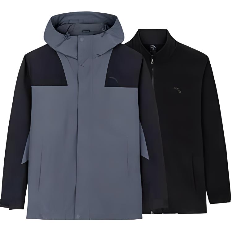 Anta Men s 3-in-1 Detachable Hardshell Jacket 152447629-4 3XL