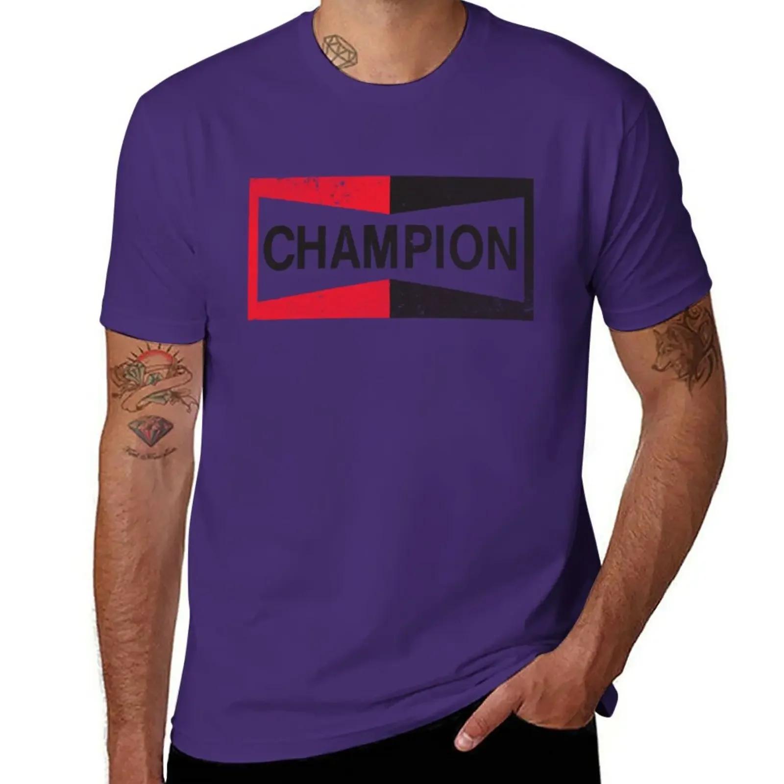 GUOYAN TOP CHAMPION - Bougie Retro Verweerd Embleem - Cl T-shirt Korte mouw tee nieuwe editie slim fit t-shirts voor heren M