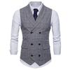 Chaleco de Negocios a Cuadros de Verano para Hombre - Chaqueta sin Mangas Estilo Europeo
