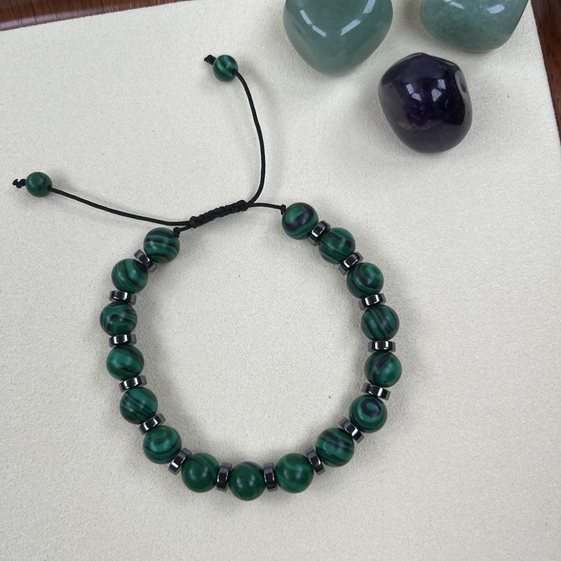 4 Styles Fashionable Malachite Bracelet, Natural Stone Beads Bracelet for Men and Women Valentine's Day Gift