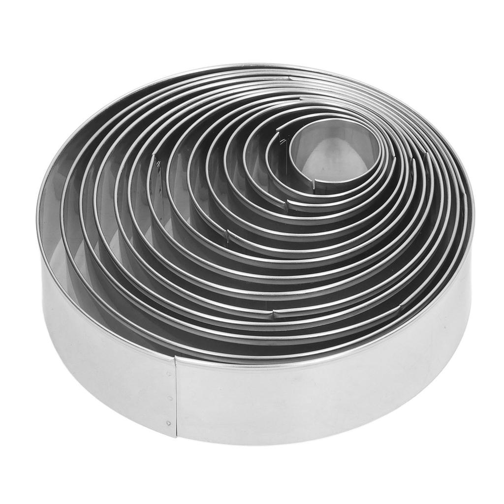 14Pcs Cake Ring Mold Stainless Steel Round Bread Cutter Mold Cooking Accessory for Kitchen