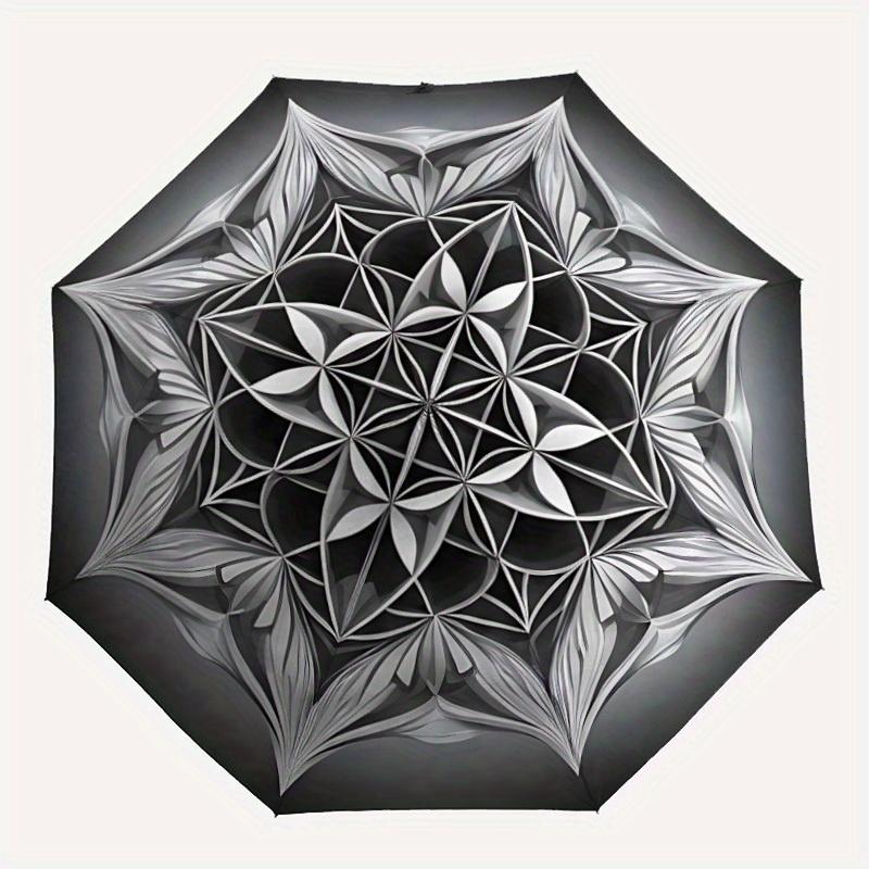 

1pc Sacred Geometry Mandala Automatic Umbrella - 8-Rib Foldable Design, Outdoor Adventures, and Family Celebrations y250829061
