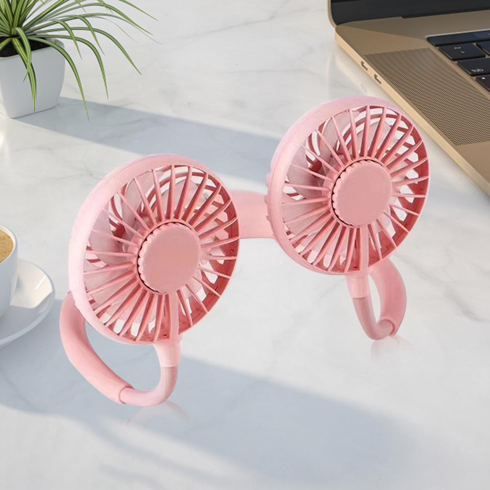 1200mAh USB Small Cooling Fan Low Noise Portable Rechargeable Neck Cooling Fan Comfortable To Wear for Home School Office